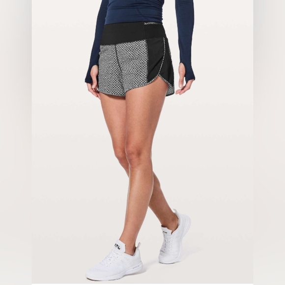 lululemon athletica Pants - Lululemon Real Quick Short Perforated 3.5" Monochromic Black size 6